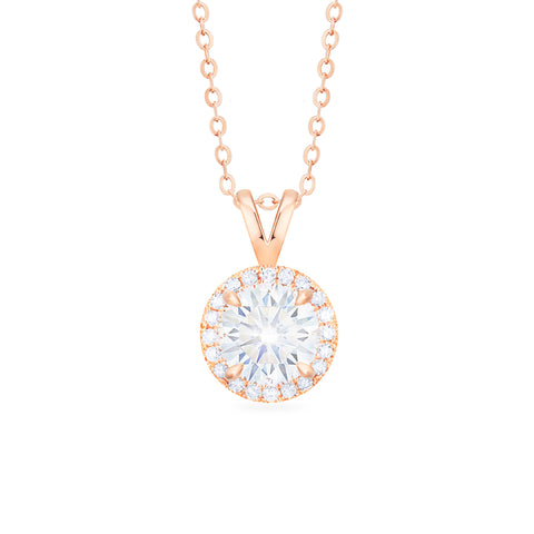 [Nova] Petite Halo Diamond Necklace in Moissanite Necklace michelliafinejewelry   