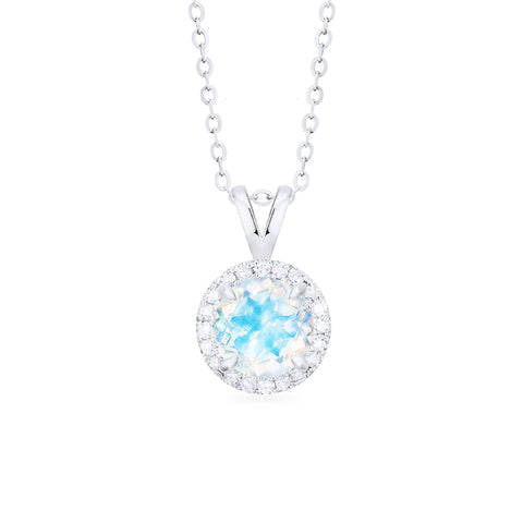 [Nova] Petite Halo Diamond Necklace in Moonstone Necklace michelliafinejewelry   