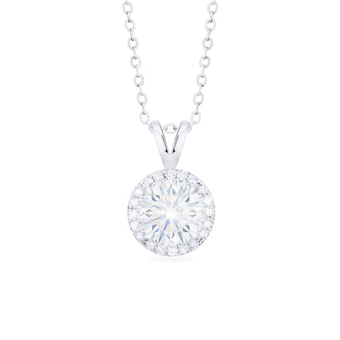 [Nova] Petite Halo Diamond Necklace in Moissanite Necklace michelliafinejewelry   