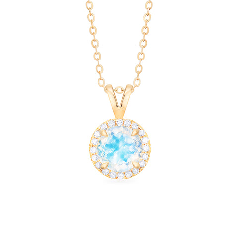 [Nova] Petite Halo Diamond Necklace in Moonstone Necklace michelliafinejewelry   