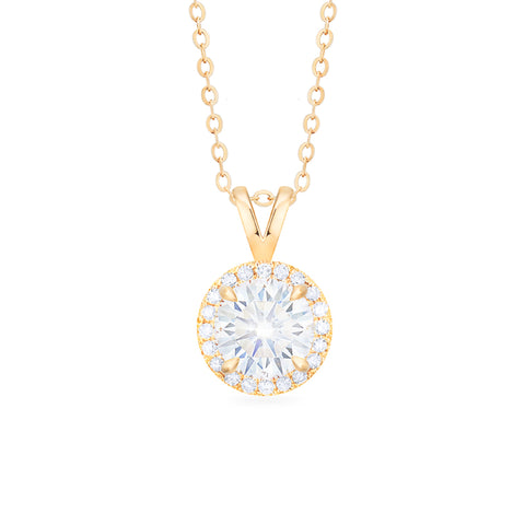 [Nova] Petite Halo Diamond Necklace in Moissanite Necklace michelliafinejewelry   