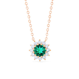 [Rosalie] Vintage Bloom Necklace in Lab Emerald Necklace michelliafinejewelry   