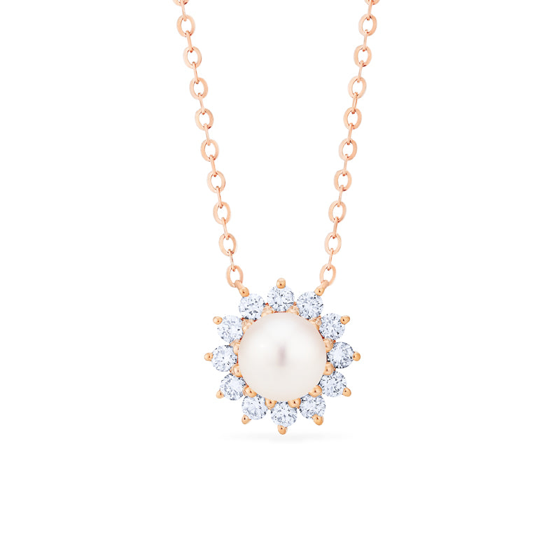 [Rosalie] Vintage Bloom Necklace in Akoya Pearl Necklace michelliafinejewelry   