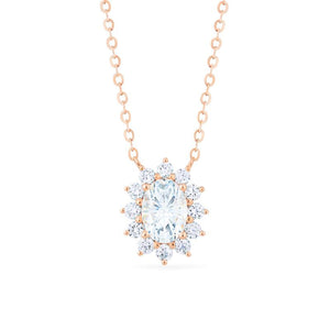 [Julianne] Vintage Bloom Oval Cut Necklace in Moissanite Necklace michelliafinejewelry   