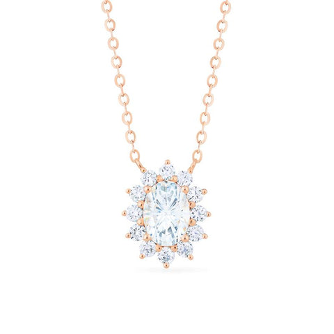 [Julianne] Vintage Bloom Oval Cut Necklace in Moissanite Necklace michelliafinejewelry   