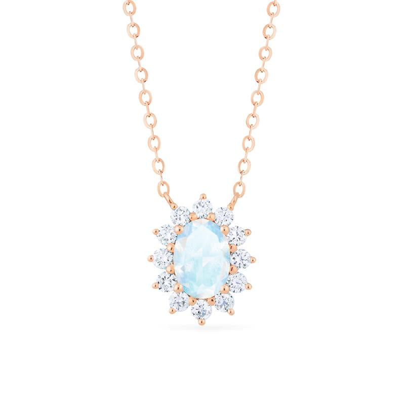 [Julianne] Vintage Bloom Oval Cut Necklace in Moonstone Necklace michelliafinejewelry   