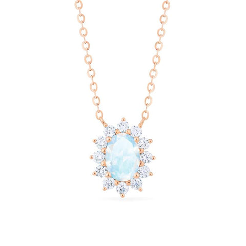 [Julianne] Vintage Bloom Oval Cut Necklace in Moonstone Necklace michelliafinejewelry   