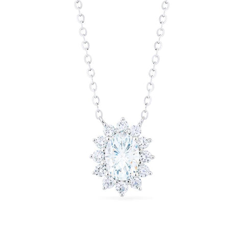 [Julianne] Vintage Bloom Oval Cut Necklace in Moissanite Necklace michelliafinejewelry   