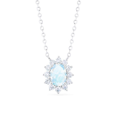 [Julianne] Vintage Bloom Oval Cut Necklace in Moonstone Necklace michelliafinejewelry   