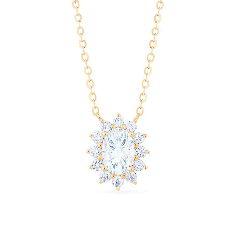 [Julianne] Vintage Bloom Oval Cut Necklace in Moissanite Necklace michelliafinejewelry   