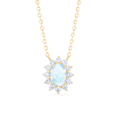 [Julianne] Vintage Bloom Oval Cut Necklace in Moonstone Necklace michelliafinejewelry   