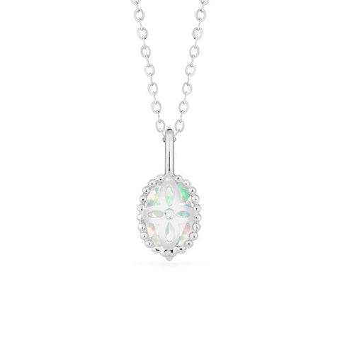 Oval Cut Sapphire Cushion Setting Sterling Silver Pendant Set
