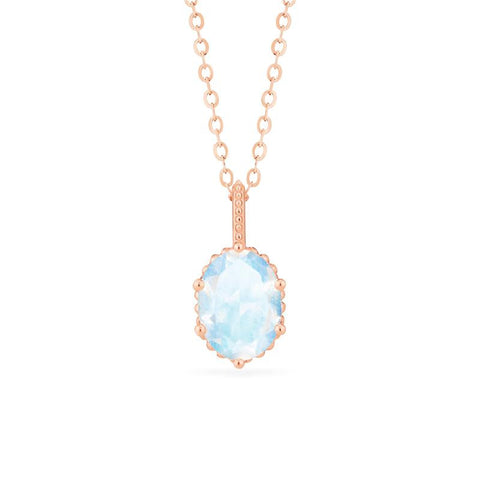 [Evelina] Vintage Classic Crown Oval Cut Necklace in Moonstone Necklace michelliafinejewelry   