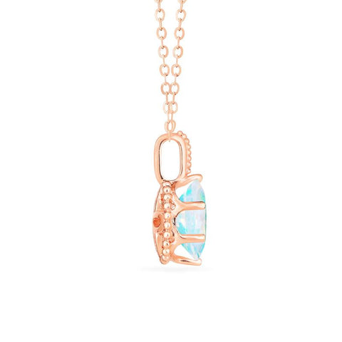 [Evelina] Vintage Classic Crown Oval Cut Necklace in Opal Necklace michelliafinejewelry   