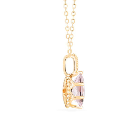 [Evelina] Vintage Classic Crown Oval Cut Necklace in Morganite Necklace michelliafinejewelry   