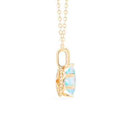 [Evelina] Vintage Classic Crown Oval Cut Necklace in Opal Necklace michelliafinejewelry   
