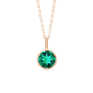 [Evelyn] Vintage Classic Crown Necklace in Lab Emerald Necklace michelliafinejewelry   