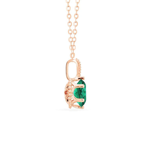 [Evelyn] Vintage Classic Crown Necklace in Lab Emerald Necklace michelliafinejewelry   