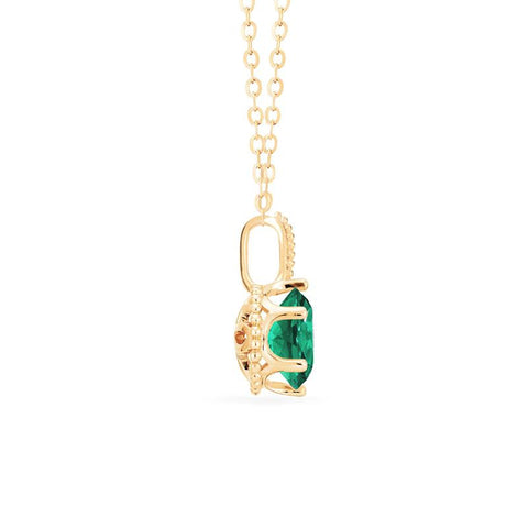 [Evelyn] Vintage Classic Crown Necklace in Lab Emerald Necklace michelliafinejewelry   