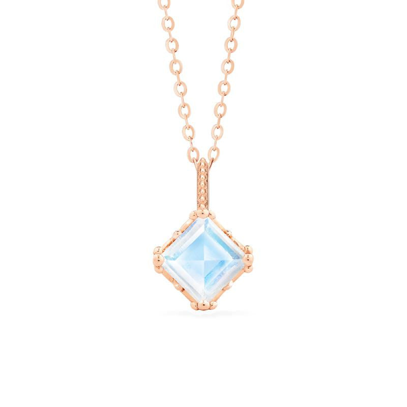[Astoria] Fluer De Lis Princess Cut Necklace in Moonstone Necklace michelliafinejewelry   