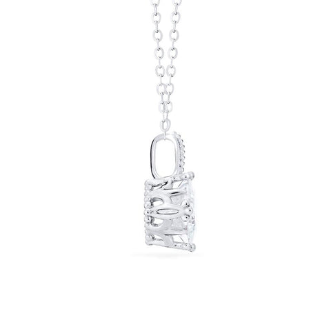 [Astoria] Fluer De Lis Princess Cut Necklace in Moissanite Necklace michelliafinejewelry   