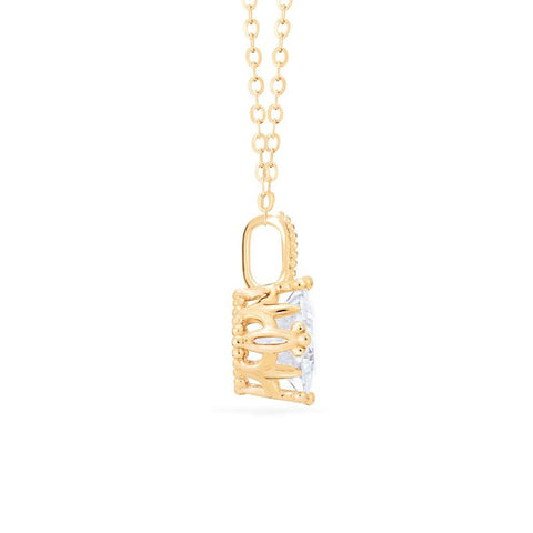 [Astoria] Fluer De Lis Princess Cut Necklace in Moissanite Necklace michelliafinejewelry   