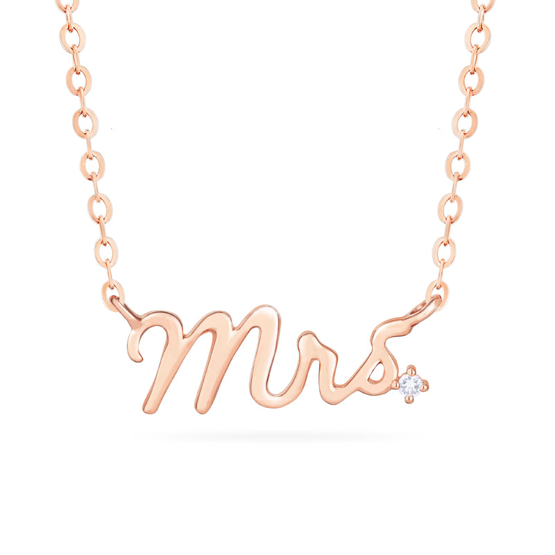[Cherish] Ready-to-Ship "Mrs" Diamond Wedding Necklace Necklace michelliafinejewelry   