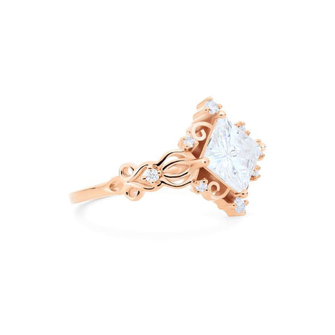 [Elsa] Vintage Square Princess Cut Engagement Ring in Diamond / Moissanite Women's Ring michelliafinejewelry   