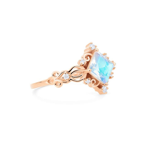 [Elsa] Vintage Square Princess Cut Ring in Moonstone Women's Ring michelliafinejewelry   