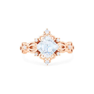 [Elsa] Vintage Square Princess Cut Ring in Moissanite / Diamond Women's Ring michelliafinejewelry   