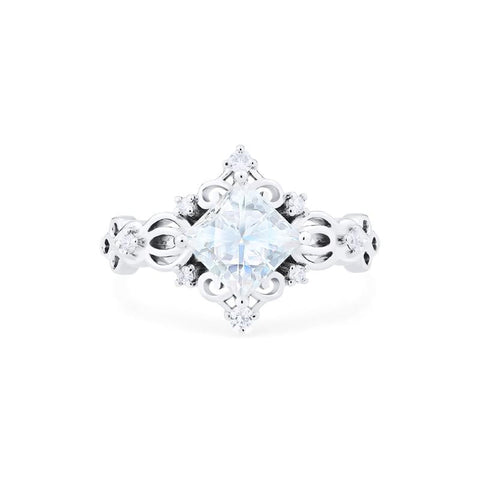 [Elsa] Vintage Square Princess Cut Engagement Ring in Diamond / Moissanite Women's Ring michelliafinejewelry   