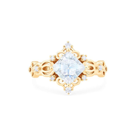 [Elsa] Vintage Square Princess Cut Engagement Ring in Diamond / Moissanite Women's Ring michelliafinejewelry   