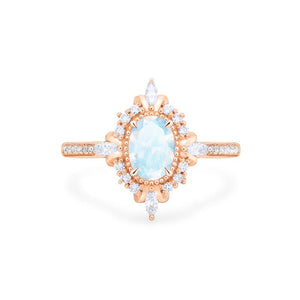 [Alessandra] Art Deco Oval Cut Ring in Moonstone Women's Ring michelliafinejewelry   