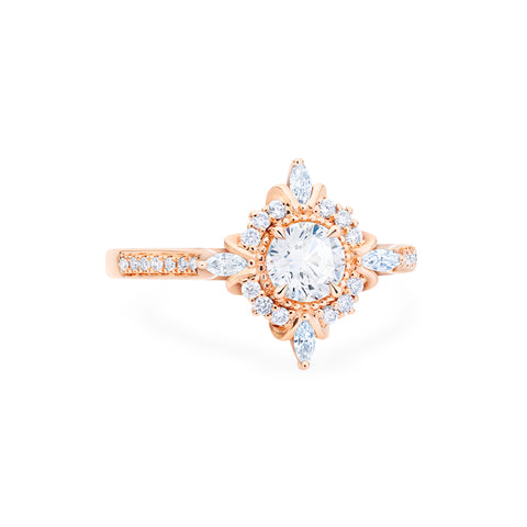 [Astrid] Art Deco Petite Engagement Ring in Diamond / Moissanite Women's Ring michelliafinejewelry   