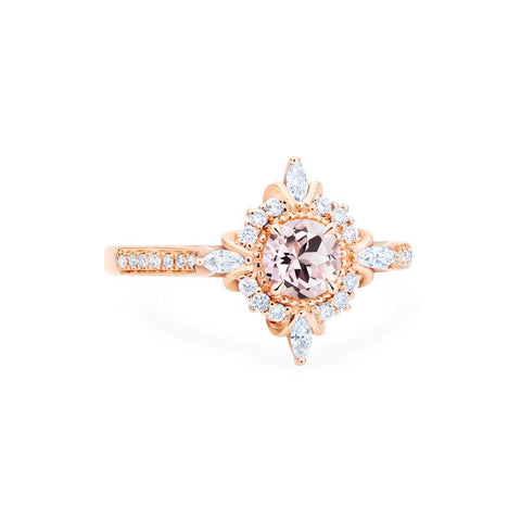 [Astrid] Art Deco Petite Engagement Ring in Morganite Women's Ring michelliafinejewelry   