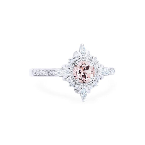 [Astrid] Art Deco Petite Engagement Ring in Morganite Women's Ring michelliafinejewelry   