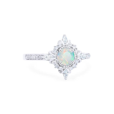 [Astrid] Art Deco Petite Ring in Opal Women's Ring michelliafinejewelry   