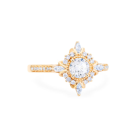 [Astrid] Art Deco Petite Engagement Ring in Diamond / Moissanite Women's Ring michelliafinejewelry   
