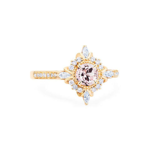 [Astrid] Art Deco Petite Engagement Ring in Morganite Women's Ring michelliafinejewelry   