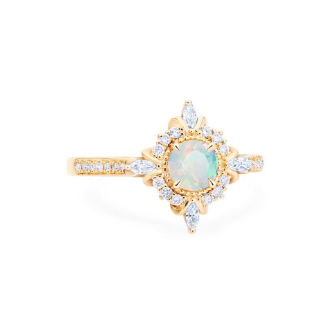 [Astrid] Art Deco Petite Ring in Opal Women's Ring michelliafinejewelry   