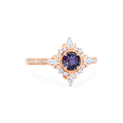 [Astrid] Art Deco Petite Engagement Ring in Lab Alexandrite Women's Ring michelliafinejewelry   