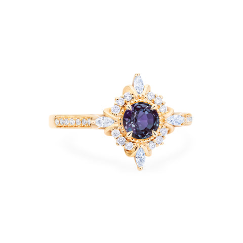 [Astrid] Art Deco Petite Engagement Ring in Lab Alexandrite Women's Ring michelliafinejewelry   