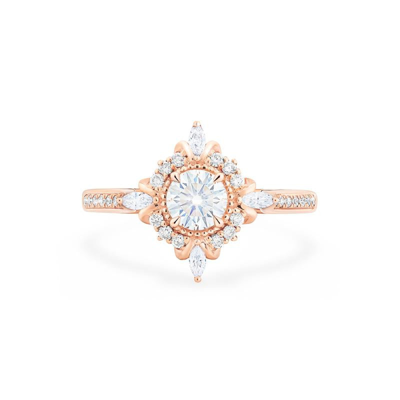 [Astrid] Art Deco Petite Ring in Moissanite / Diamond Women's Ring michelliafinejewelry   