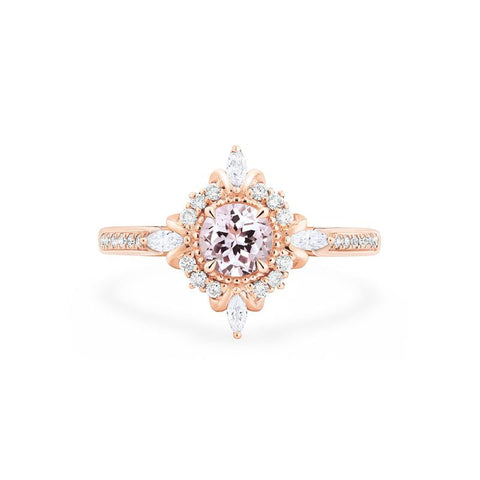 [Astrid] Art Deco Petite Engagement Ring in Morganite Women's Ring michelliafinejewelry   