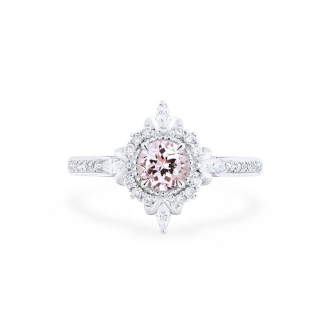 [Astrid] Art Deco Petite Engagement Ring in Morganite Women's Ring michelliafinejewelry   