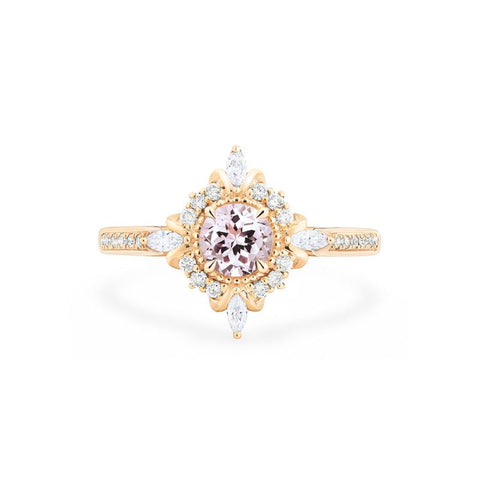 [Astrid] Art Deco Petite Engagement Ring in Morganite Women's Ring michelliafinejewelry   