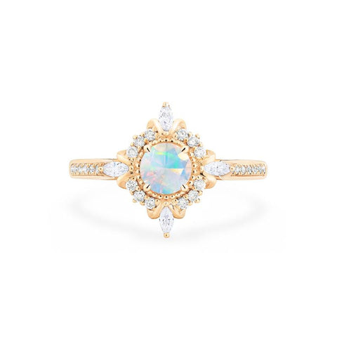 [Astrid] Art Deco Petite Ring in Opal Women's Ring michelliafinejewelry   
