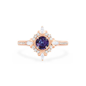 [Astrid] Art Deco Petite Ring in Lab Alexandrite Women's Ring michelliafinejewelry   
