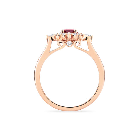 [Alessandra] Art Deco Oval Cut Ring in Lab Red Ruby Women's Ring michelliafinejewelry   