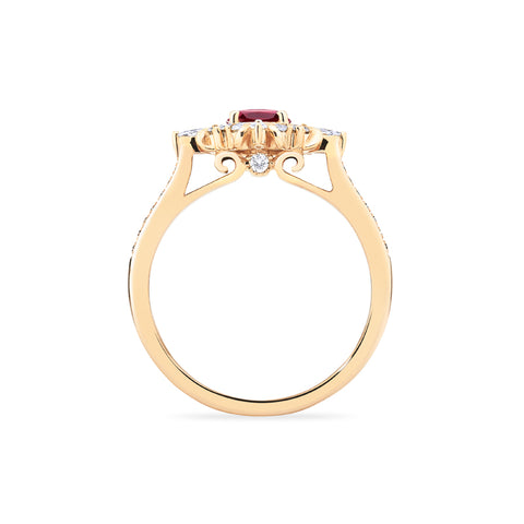 [Alessandra] Art Deco Oval Cut Ring in Lab Red Ruby Women's Ring michelliafinejewelry   